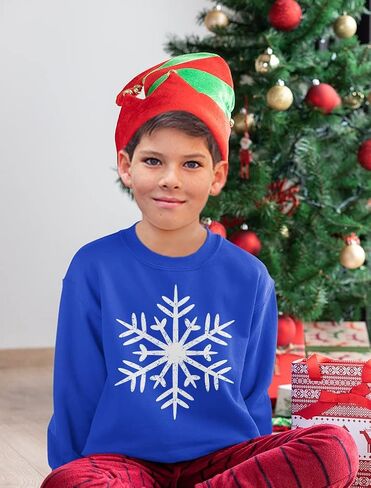 Tstars Big White Snowflake Kids Long Sleeve T-Shirt Ugly Christmas Sweater Style 4T in Saudi Arabia