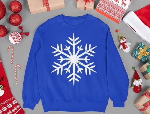 Tstars Big White Snowflake Kids Long Sleeve T-Shirt Ugly Christmas Sweater Style 4T in Saudi Arabia
