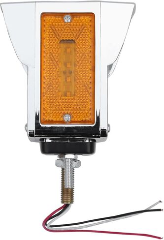 2 قطعة مربعة مزدوجة الوجه 60 مصباح إشارة الانعطاف LED مع 3 دعامات تثبيت متوافقة مع نصف شاحنة مقطورة Freightliner Peterbilt Kenworth Mack Western Star Amber/Red Pedestal Fender Lights in Kuwait