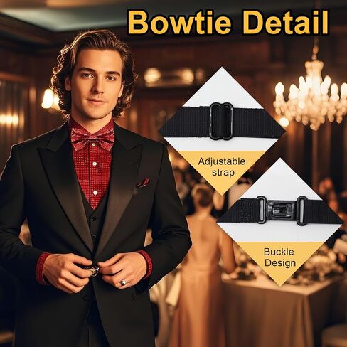 Bow Ties for Men Sequin Sparkly Mens Bow Tie Glitter Pre-Tied Bowtie for Tuxedo Shirt Party Wedding Prom in Saudi Arabia