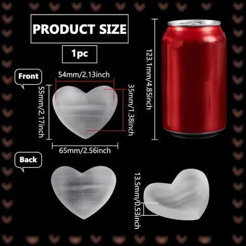 FINGERINSPIRE Natural Selenite Crystal Bowl Heart Shape White Smoke Color 2.16x2.55inch Decorative Bowl for Jewelry Storage Perfect for Bracelets, Earrings Necklaces, and Crystal Healing Enthusiasts in Saudi Arabia