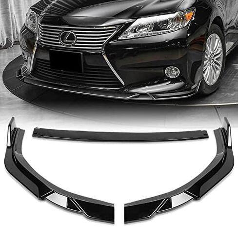 شفة المصد الأمامي من HYPERSPEED 3 قطع ABS STP-Style تناسب 2013 2014 2015 Lexus ES350 ES300h، ملحقات خارجية لتعديل السيارة، مجموعة بديلة، موزع طقم جسم الذقن الهوائي (مطلي باللون الأسود) in Kuwait