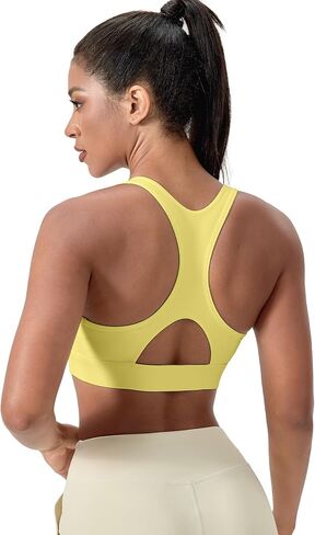 Womens Sports Bra Racerback Workout Crop Tank Tops Medium Impact Yoga Bra V Neck Tank Top with Removable Cups in Saudi Arabia