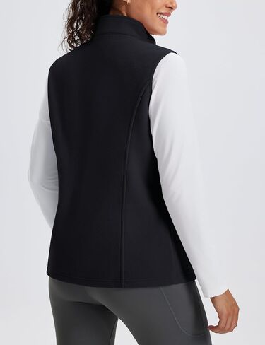 MAGCOMSEN Women's Fleece Vest Outerwear Sleeveless Lightweight Zip Jacket Warm Soft Hiking Running Vest Zipper Pockets in Saudi Arabia