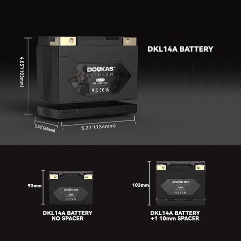 بطارية ليثيوم DKL14A 450A LiFePO4 للدراجات النارية، بطارية رياضية بقوة 12 فولت 4 أمبير في الساعة، متوافقة مع جت سكي، جزازة العشب، سكوتر، بطارية مولد، عربة الثلج in Kuwait