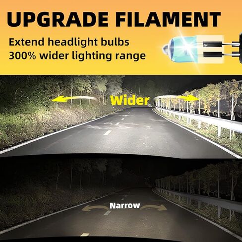 Headlight Bulbs Fit for 2006-2014 Toyota Yaris,9003 High Low Beam Light Bulbs,Halogen Headlights,300% Brightness,Plug and Play,6000K White,2 Pcs in Saudi Arabia