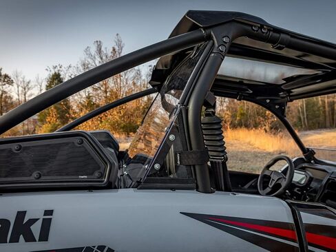 SuperATV 1/4" Lightly Tinted Polycarbonate Full Rear Windshield for 2020+ Kawasaki Teryx KRX 1000 | 250X Stronger Than Glass | Eliminates Suction | Pre-Assembled for Easy Installation | USA Made in Saudi Arabia
