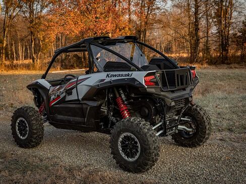 SuperATV 1/4" Lightly Tinted Polycarbonate Full Rear Windshield for 2020+ Kawasaki Teryx KRX 1000 | 250X Stronger Than Glass | Eliminates Suction | Pre-Assembled for Easy Installation | USA Made in Saudi Arabia