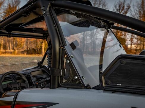 SuperATV 1/4" Lightly Tinted Polycarbonate Full Rear Windshield for 2020+ Kawasaki Teryx KRX 1000 | 250X Stronger Than Glass | Eliminates Suction | Pre-Assembled for Easy Installation | USA Made in Saudi Arabia