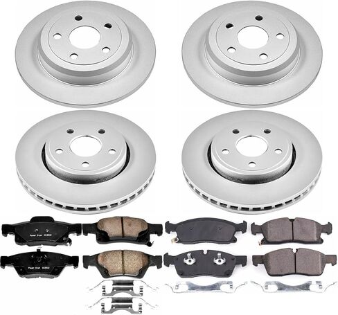 Power Stop KOE7413 Autospecialty Front and Rear Replacement Brake Kit-OE Brake Rotors & Ceramic Brake Pads For 2017 2018 2019 2020 Jeep Grand Cherokee in Saudi Arabia