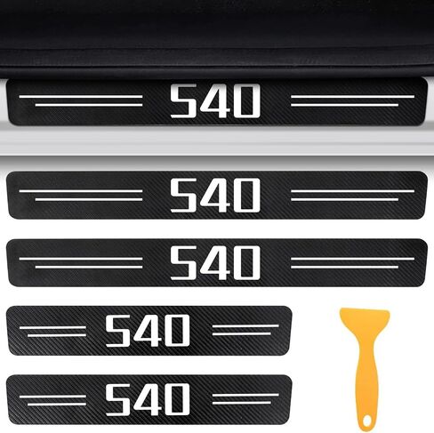 Door Sill Protectors for RAM 3500 & Silverado 3500 HD, Carbon Fiber Leather Front/Rear Door Sill Sticker for Dodge RAM 3500 & Chevy Silverado 3500 HD Accessores 2012-2024 2025(White) in Kuwait