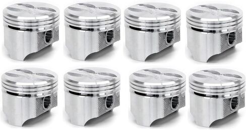 Set of 8 Flat Top Pistons & Rings compatible with 1968-73 307 Chevy. Standard 3.875 Bore diameter. in Saudi Arabia