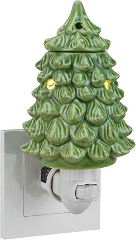 STARMOON Pluggable Fragrance Warmer Wax Melter for Christmas Decoration Home/Dorm/Office No Flame No Smoke No Soot Packaged Together with Two Bulbs - Lovely Christmas Tree in Kuwait