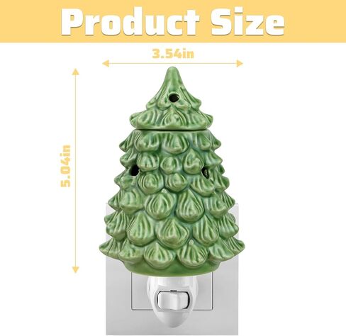 STARMOON Pluggable Fragrance Warmer Wax Melter for Christmas Decoration Home/Dorm/Office No Flame No Smoke No Soot Packaged Together with Two Bulbs - Lovely Christmas Tree in Kuwait