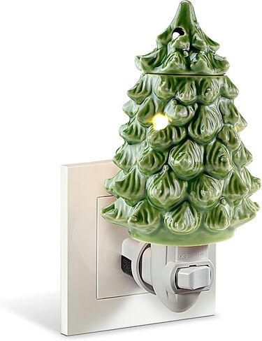 STARMOON Pluggable Fragrance Warmer Wax Melter for Christmas Decoration Home/Dorm/Office No Flame No Smoke No Soot Packaged Together with Two Bulbs - Lovely Christmas Tree in Kuwait
