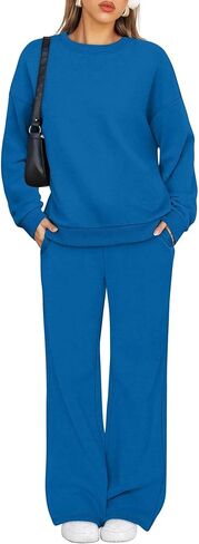 XIEERDUO Sweatsuits النساء 2 قطعة الزي مطابقة صالة مجموعات الخريف وتتسابق 2025 ملابس عصرية Crewneck بدلات رياضية مخملية in Saudi Arabia