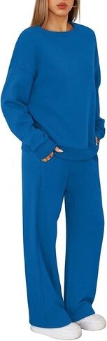 XIEERDUO Sweatsuits النساء 2 قطعة الزي مطابقة صالة مجموعات الخريف وتتسابق 2025 ملابس عصرية Crewneck بدلات رياضية مخملية in Saudi Arabia