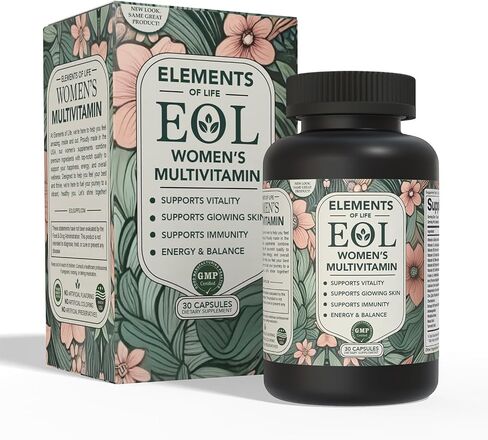 Elements of Life Multivitamin for Women – Daily Women’s Vitamins with MethyFolate, Organic Ingredients & Natural Supplements for Energy, Vitality & Health – Multivitamin for Women Hair & Skin Support in Saudi Arabia