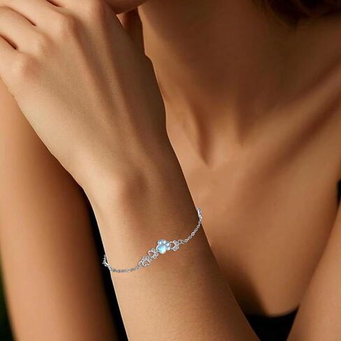 TRISHULA Sea Turtle Bracelet 925 Sterling Silver Turtle Bracelets with Blue Opal Bracelet Seashell Bracelet Summer Beach Ocean Tortoise Jewelry Gifts for Women Girls in Saudi Arabia