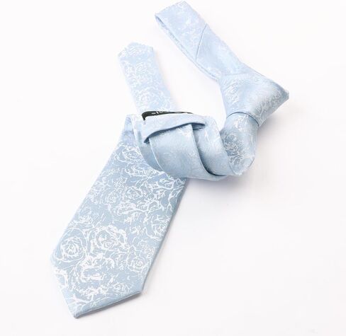 Alizeal Mens 3.15inches Rose Flower Pattern Tie with Floral Printed Pocket Square Set in Saudi Arabia