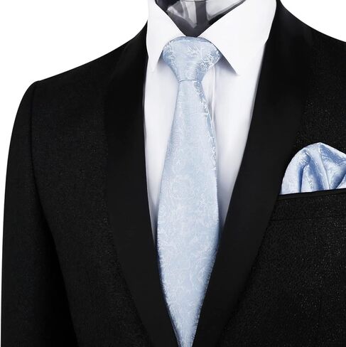 Alizeal Mens 3.15inches Rose Flower Pattern Tie with Floral Printed Pocket Square Set in Saudi Arabia