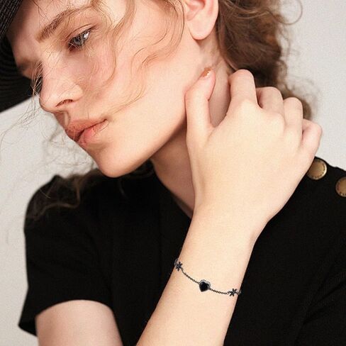 OHAYOO Skull Bracelet Sterling Silver Skeleton Hand Pendant Bracelet Gothic Halloween Jewelry Gift for Women in Kuwait