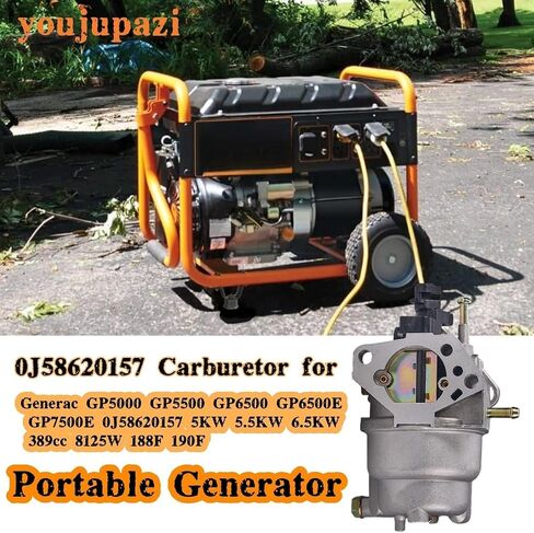 0J58620157 GP5500 المكربن عدة ل Generac GP5000 GP5500 GP6500 GP6500E GP7500E 0J58620157 5KW 5.5KW 6.5KW 389cc 8125W 188F 190F مولد كهربائي محمول 0G8442A111 الكربوهيدرات in Saudi Arabia