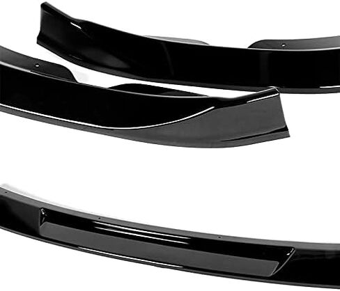 Stay-Tuned, CT-Style ABS Front Bumper Lip Spoiler Body Kit + Universal Side Skirt Extensions Splitters Diffuser, Compatible with 2009-2012 Nissan 370Z Z34, Exterior Accessory (Unpainted Black) in Saudi Arabia