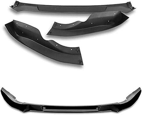 Stay-Tuned, CT-Style ABS Front Bumper Lip Spoiler Body Kit + Universal Side Skirt Extensions Splitters Diffuser, Compatible with 2009-2012 Nissan 370Z Z34, Exterior Accessory (Unpainted Black) in Saudi Arabia