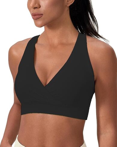 حمالة صدر رياضية للنساء من Racerback قطع علوية قصيرة بدون أكمام متوسطة التأثير حمالة صدر لليوجا برقبة على شكل حرف V مع أكواب قابلة للإزالة in Kuwait