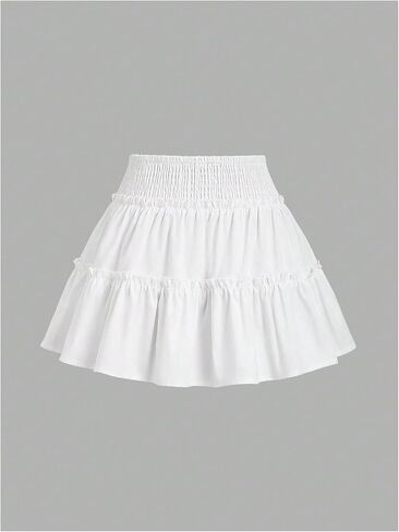 تنورة قصيرة مكشكشة ذات طبقات Y2k للنساء من GORGLITTER، تنانير مكشكشة مرنة عالية الخصر in Kuwait