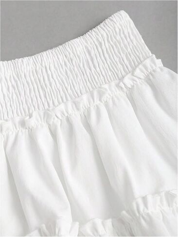 تنورة قصيرة مكشكشة ذات طبقات Y2k للنساء من GORGLITTER، تنانير مكشكشة مرنة عالية الخصر in Kuwait