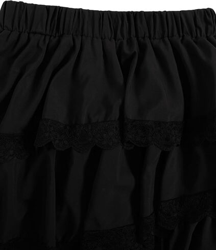 تنورة Verdusa النسائية من راعية البقر الغربية بوهو من الدانتيل والكشكشة والريفية غير المتماثلة والدانتيل ذات الطبقات in Kuwait