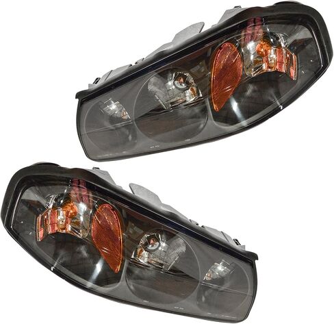 TRQ 2 Piece Driver & Passenger Side Headlight Assembly Set Compatible with 2000-2004 Chevrolet Impala GM2502201 GM2502354 GM2503201 in Saudi Arabia
