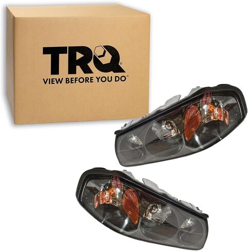 TRQ 2 Piece Driver & Passenger Side Headlight Assembly Set Compatible with 2000-2004 Chevrolet Impala GM2502201 GM2502354 GM2503201 in Saudi Arabia