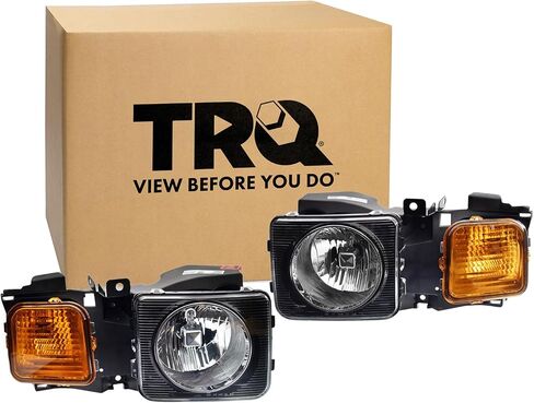 TRQ مجموعة مصابيح أمامية مجموعة المصابيح الأمامية متوافقة مع 2006-2010 هامر H3 2009-2010 H3T HU2502100 HU2503100 in Saudi Arabia