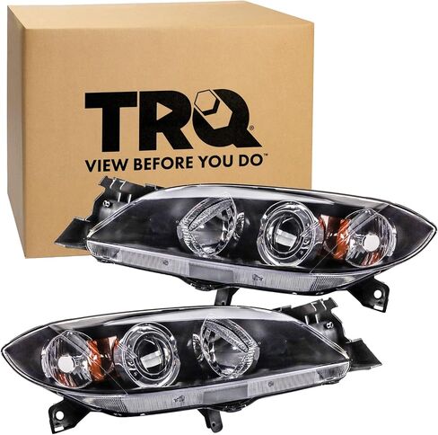 TRQ Driver & Passenger Side Headlight Assembly Set Fits 2004 2005 2006 2007 2008 2009 Mazda 3 GS Sedan GT Sedan GX Sedan i Sedan S Sedan SP 23 Sedan in Saudi Arabia
