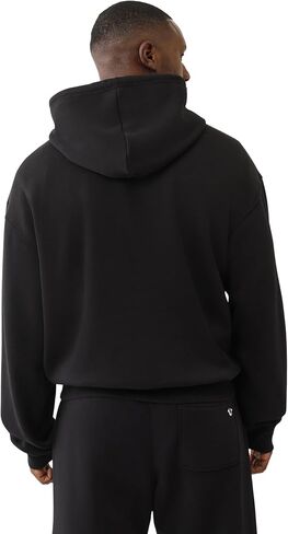 True Religion Men's Knit Panel TR Cinched Hoodie – Pullover Hooded Sweatshirt in Saudi Arabia