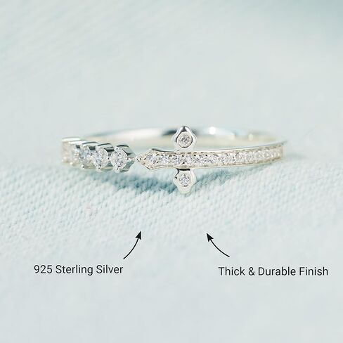 STORYJEWELLERY Cross Rings for Women, 925 Sterling Silver Rings, Purity Ring, Dainty Sideways Cross Ring, Christian Jewelry, Gifts for Women in Saudi Arabia