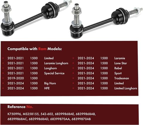 Susepsnion Dudes Front Sway Bar Stabilizer Link Kit FITS Ram 1500 2019-2024, K750996 in Saudi Arabia
