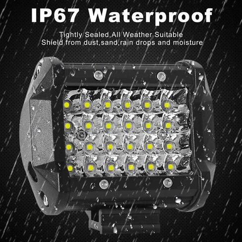 أضواء LED قرنة 4 بوصة 72 واط 10 قطع من أضواء الطريق مكعب رباعي الصف بقعة شعاع أدى ضوء بار العمل جرار القيادة ضوء الضباب للشاحنات سيارة ATV UTV SUV RV عربة الغولف بيك اب قارب دراجة نارية حافلة الثقيلة in Kuwait