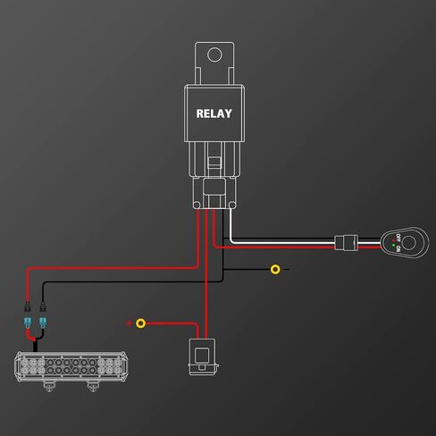 Willpower Wiring Harness Kit 1 الرصاص 10FT 3 متر LED شريط ضوء العمل 12V 24V الأسلاك تشغيل / إيقاف التبديل 40A مجموعة تسخير التتابع للطرق الوعرة ATV Jeep متضمنة in Saudi Arabia