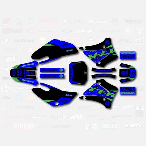 مجموعة رسومات سباق Shift باللون الأسود والأزرق والأخضر تناسب 00-07 Yamaha TTR125 ملصق مائي TTR 125 in Saudi Arabia