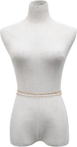 Gold Waist Chain for Women Gold Plated Layered Belly Chain Pearl Waist Beads Body Chain Summer Beach Belly Waist Chain Adjustable Bikini Beach Body Jewelry for Women in Saudi Arabia