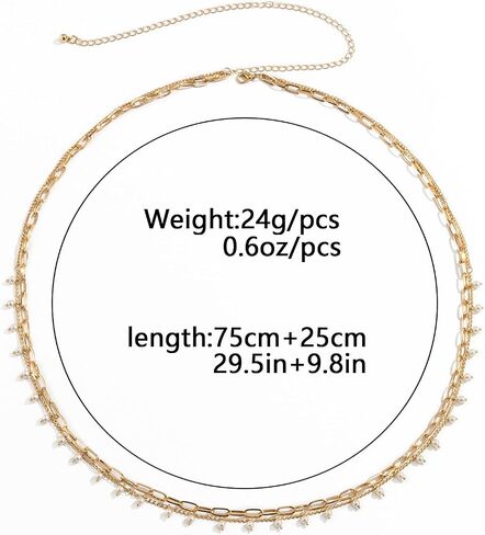 Gold Waist Chain for Women Gold Plated Layered Belly Chain Pearl Waist Beads Body Chain Summer Beach Belly Waist Chain Adjustable Bikini Beach Body Jewelry for Women in Saudi Arabia