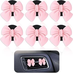 6pcs Pink Bow Car Vent Clips Air Freshener Vent Clip Cute Air Conditioning Outlet Clip Car Interior Decor Charm Accessories(3.2 cm, 3.4 cm) in Saudi Arabia
