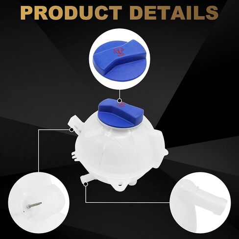 PartsFlow Coolant Reservoir Tank W/Cap For 2001-2006 Audi A3/S3/TT For 1999-2006 Seat Leon/Toledo For 1999-2015 Volkswagen Beetle/Clasico/Golf/Jetta/Panel/R32 603-027 1J0121403 in Saudi Arabia