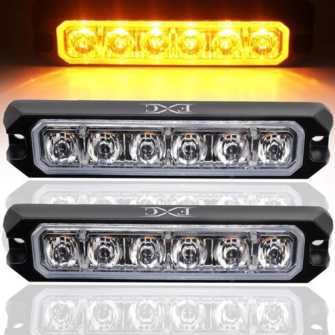 FXC 2pack الترا سليم 6-LED وامض الأضواء القوية لشاحنة سيارة سيارة LED مصبغة ضوء الطوارئ منارة الحذر أضواء تحذير المخاطر الأخضر / الأبيض in Saudi Arabia