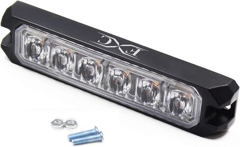 FXC 2pack الترا سليم 6-LED وامض الأضواء القوية لشاحنة سيارة سيارة LED مصبغة ضوء الطوارئ منارة الحذر أضواء تحذير المخاطر الأخضر / الأبيض in Saudi Arabia