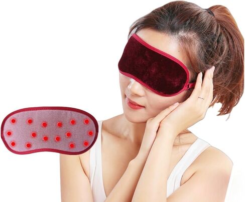 Magnetic Sleeping Mask Eye Patch Far Infrared Sleeping Mask Magnet Blindfold Eye Shade Cover Therapy Flight Nap Eye Pillow with Adjustable Strap in Kuwait